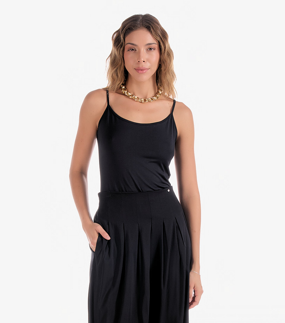 Blusa Para Mujer Basica De Tiras Unicolor Alexa Derek 833207 BL