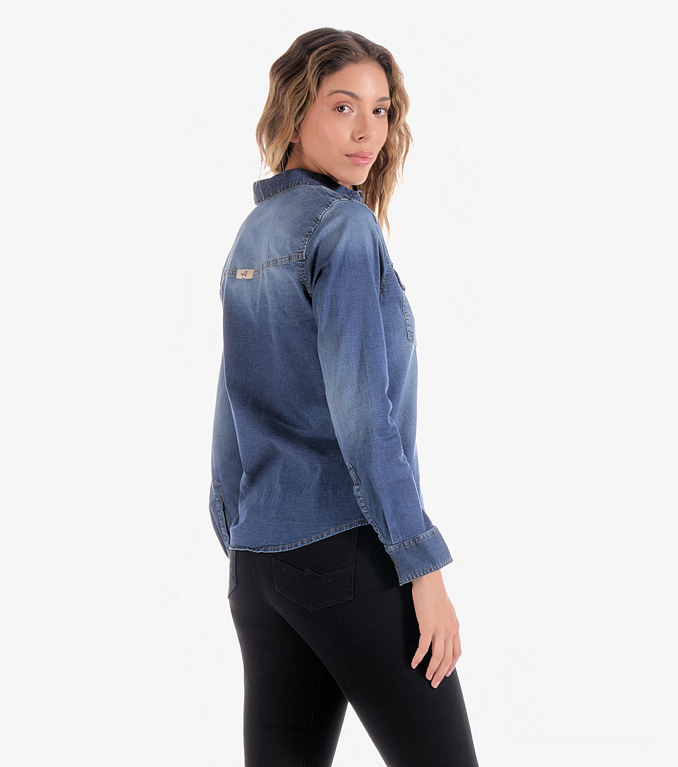 Blusa para mujer camisera en chambray unser 829435