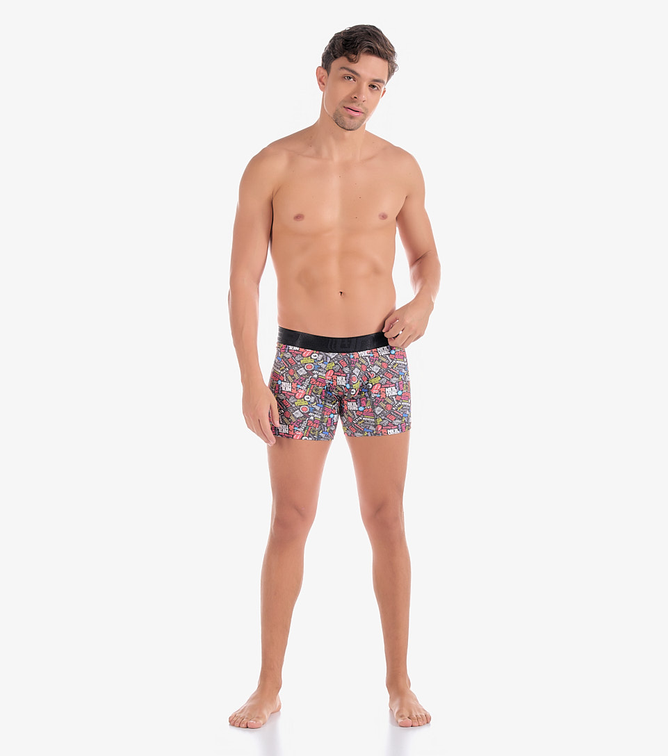 Boxer Para Hombre Bipack Combinado Con Elastico Marcado Texto Unser 832950 NG
