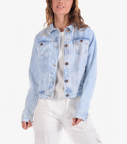Chaqueta Para Mujer En Indigo Con Bordado UnserAZ