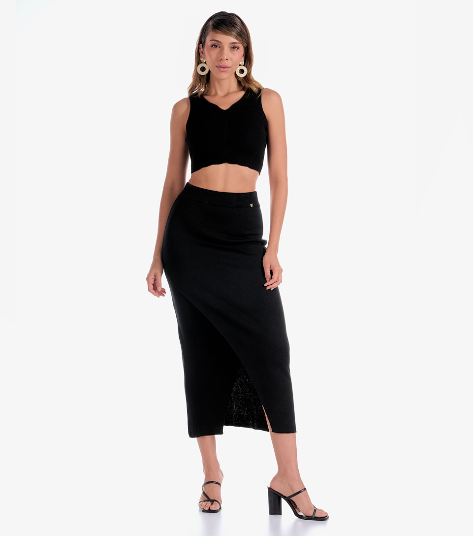 Conjunto Blusa Y Falda Tejido Unicolor Frida Derek 832839 NG