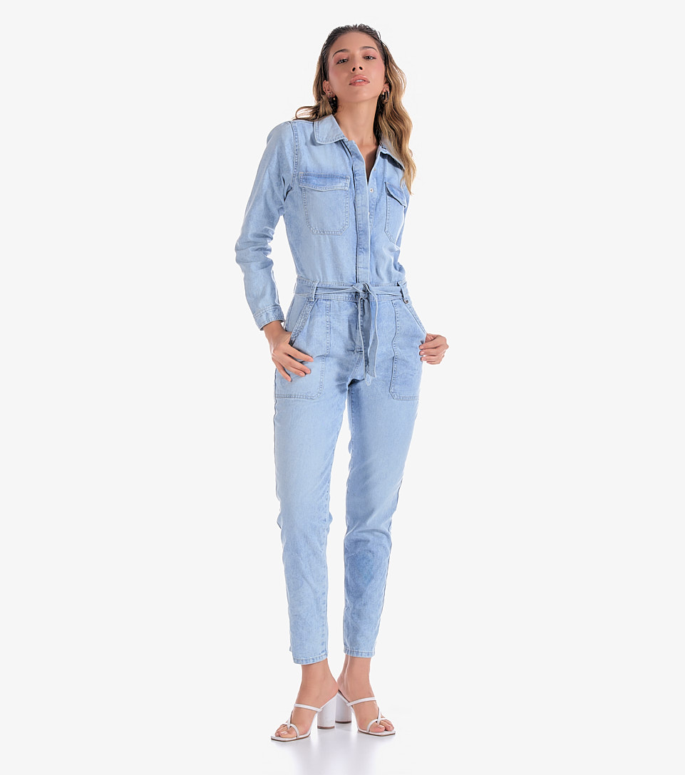 Enterizo Para Mujer Pantalon En Indigo Con Proceso Shannon DerekAZ