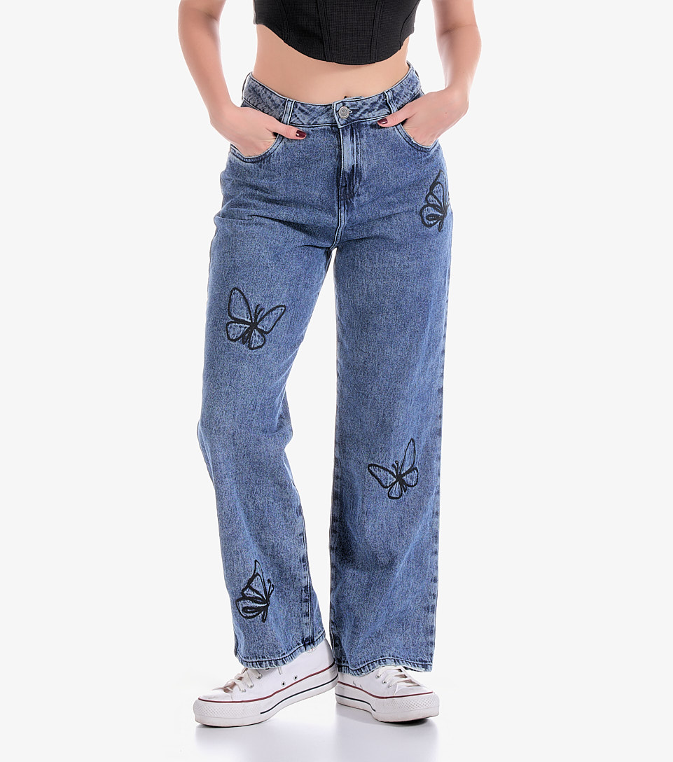 Marcela Jean Relax Fit Tono Medio Bordado Typer 832310 AZ