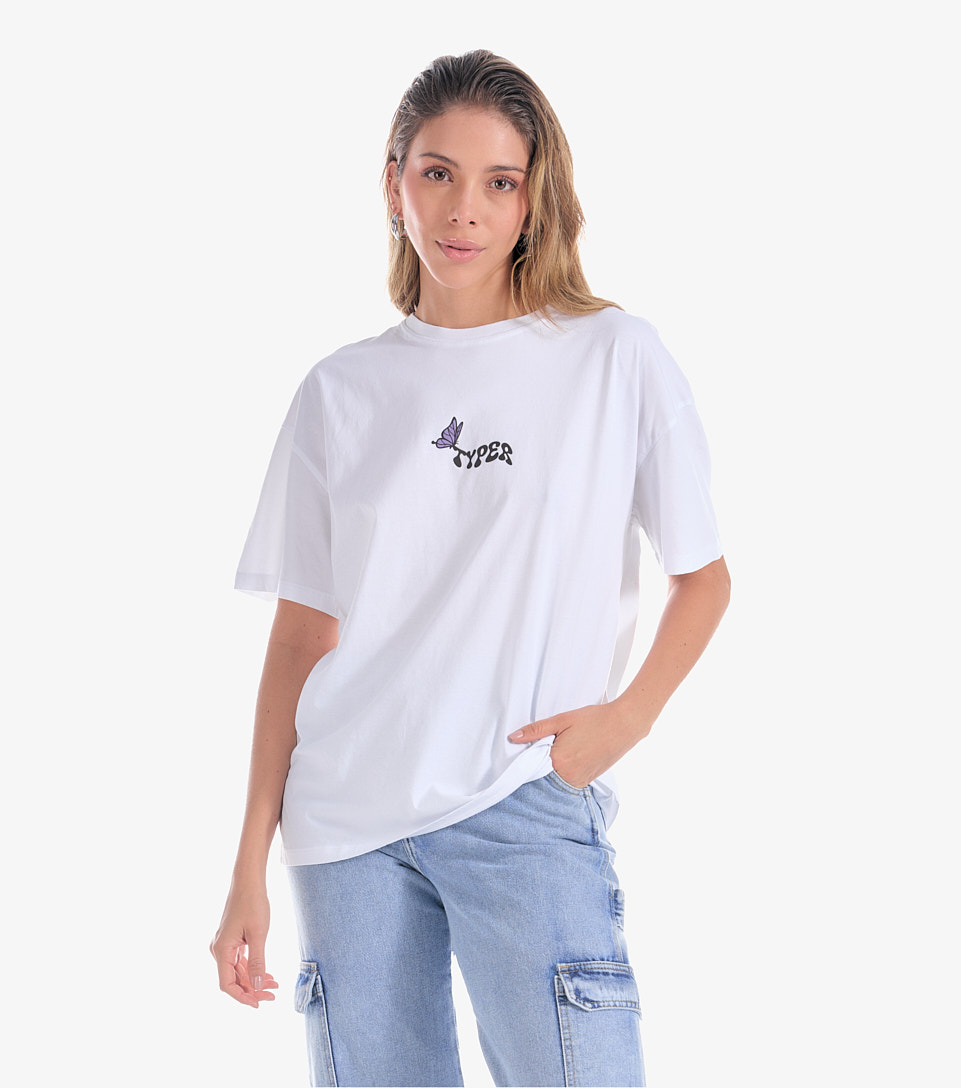 Mari Pau T Shirt Oversized Estampada Typer 832219 MR
