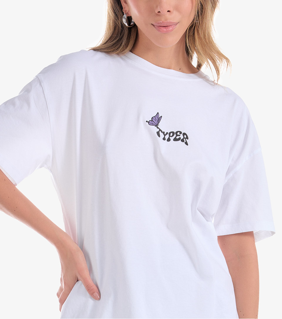 Mari Pau T Shirt Oversized Estampada Typer 832219 MR