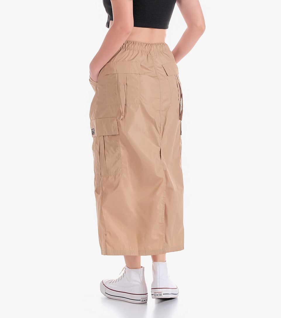 Midi Falda Tipo Cargo En Tela Rompevientos Typer 833180 