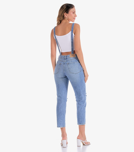 Overol Pantalon En Indigo Con Proceso Paulina DerekAZ