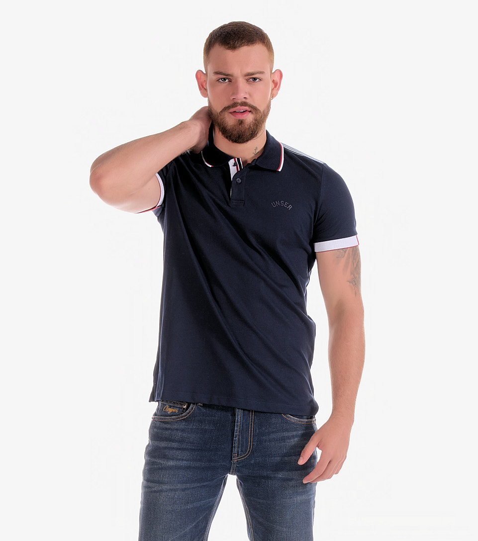 Polo Para Hombre Molderia Slim Combinado Con Estampado Unser 833159 AZ