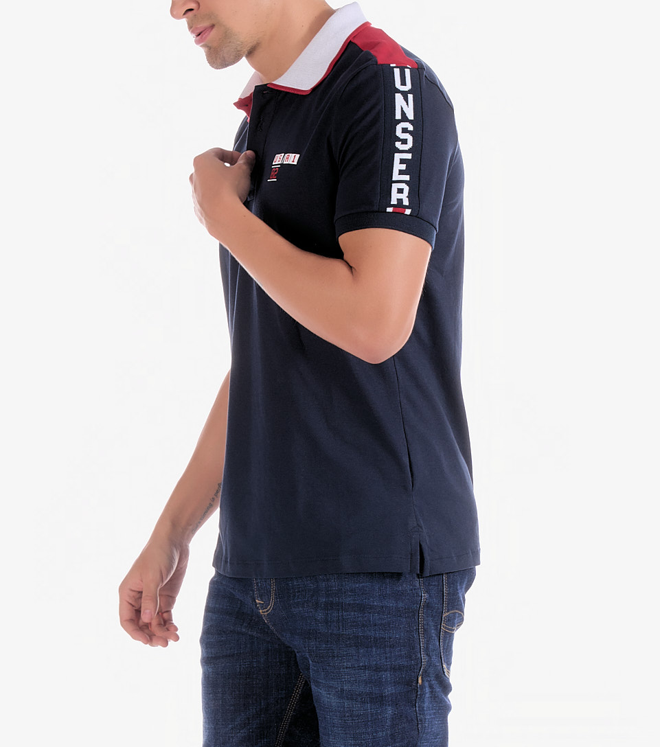 Polo Para Hombre Molderia Slim Combinado Con Estampado Unser 833160 AZ