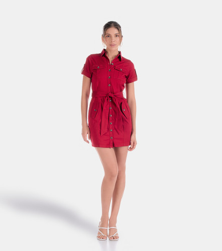 Vestido Para Mujer Valeria Cargo Unicolor DerekRJ