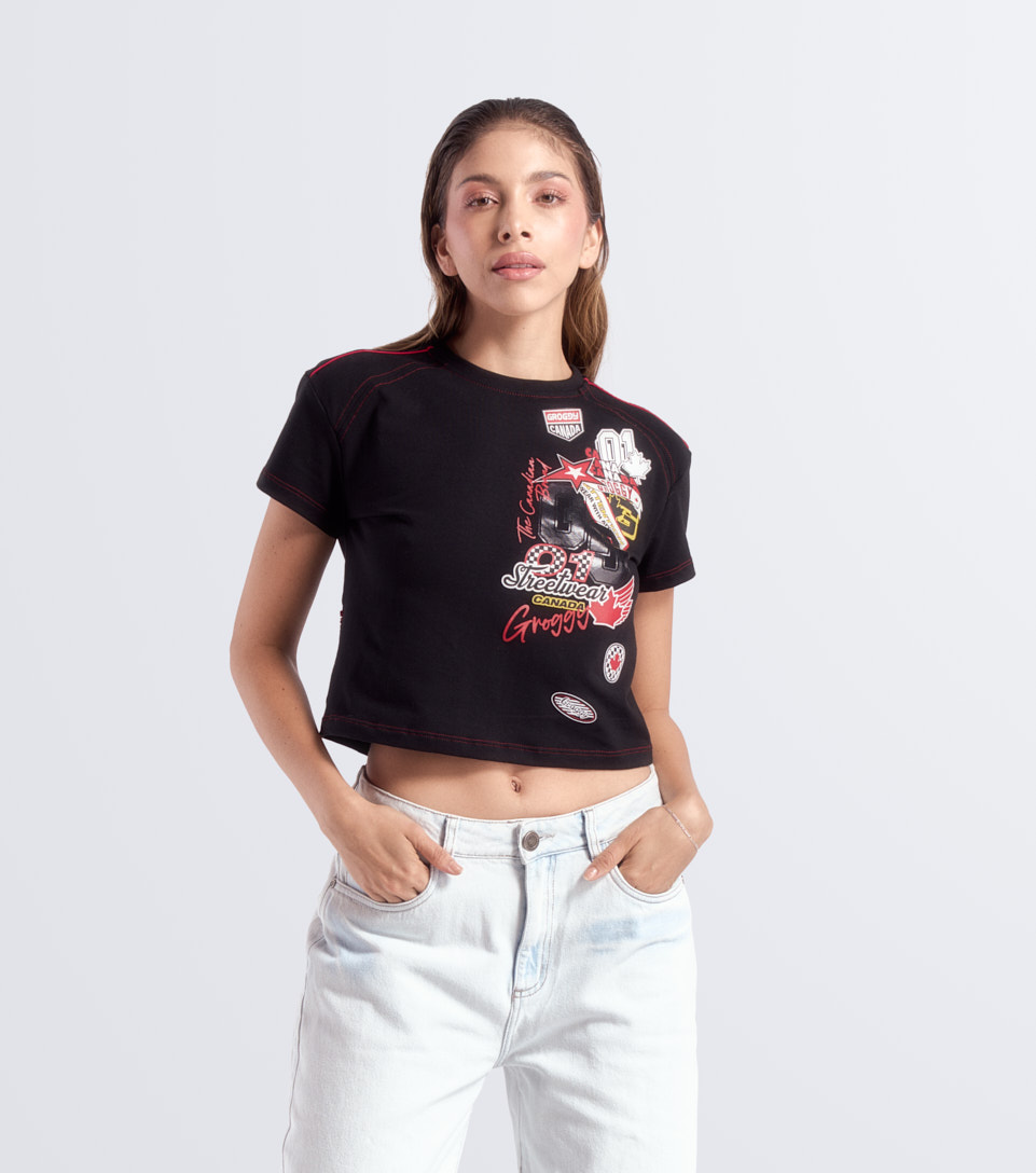 Ava Regular T Shirt Femenina Groggy 833802 NG