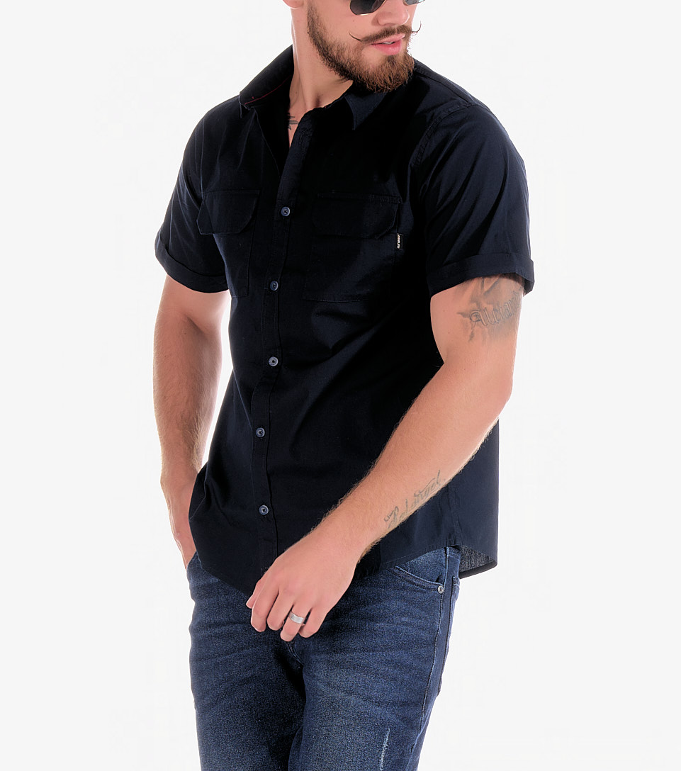 Camisa Para Hombre Comfort Unicolor Manga Corta Unser 833208 AZ
