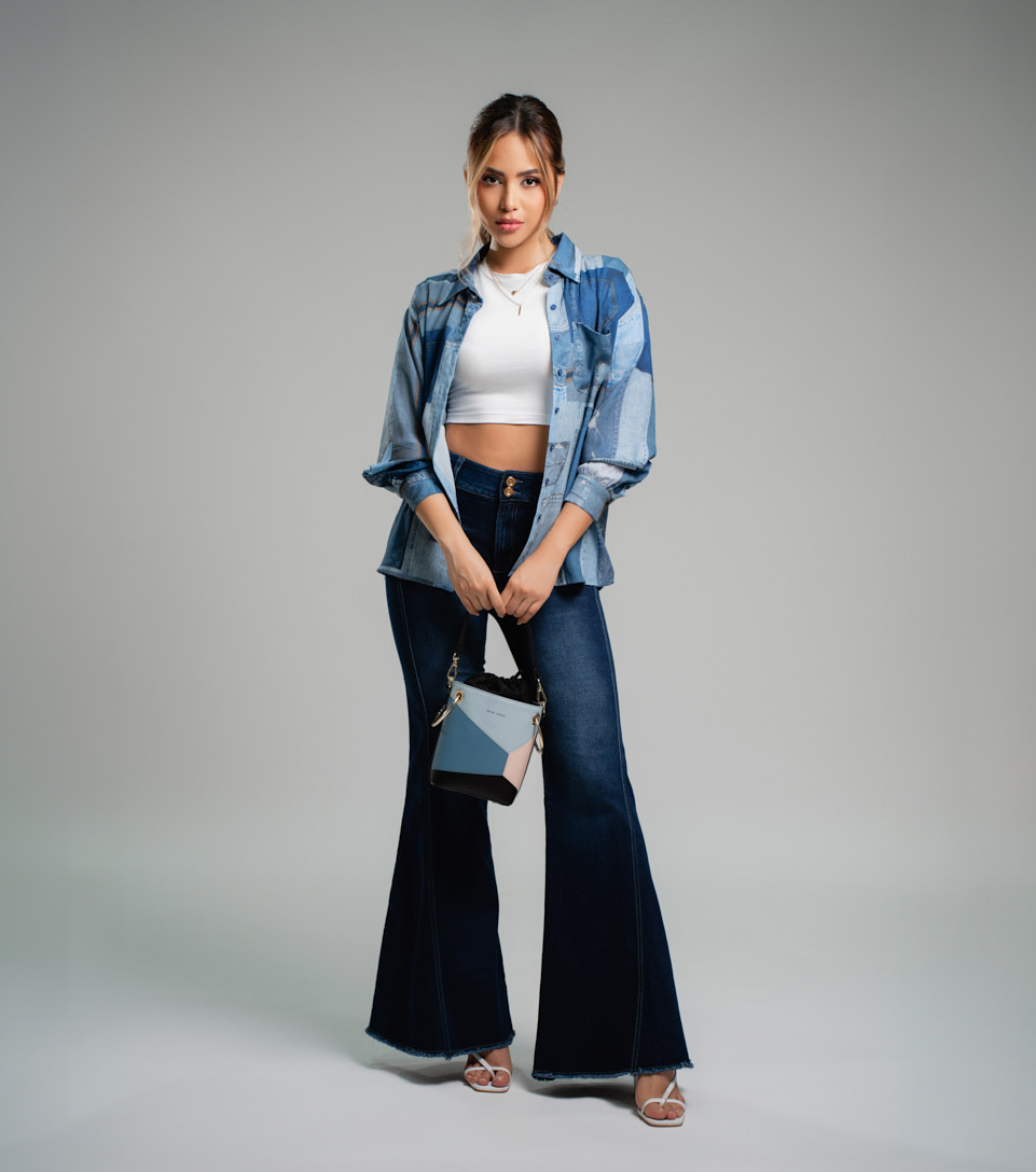 Camisera Para Mujer Andrea Denim Sublimada Derek 832437 AZ