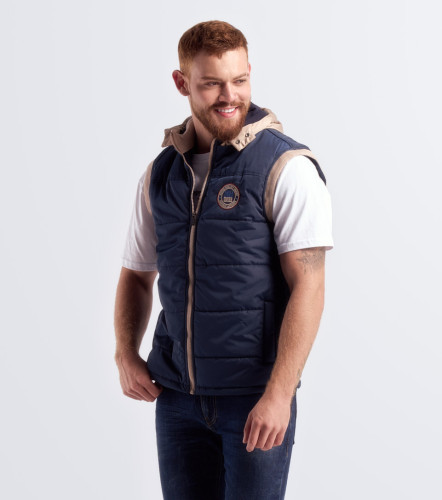 Chaleco Para Hombre Abullonado Con Capota Removible UnserAZ
