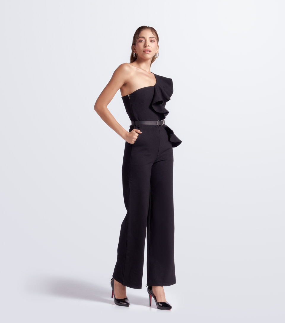 Enterizo Para Mujer Unicolor Medio Hombro Con Bolero DerekNG