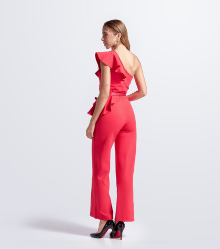 Enterizo Para Mujer Unicolor Medio Hombro Con Bolero DerekRJ