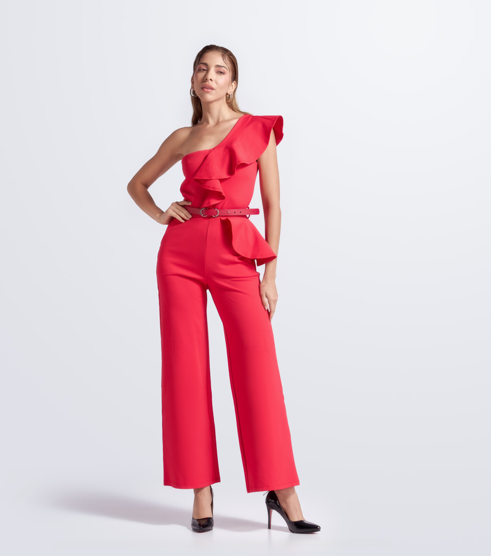 Enterizo Para Mujer Unicolor Medio Hombro Con Bolero Derek 828144 NG