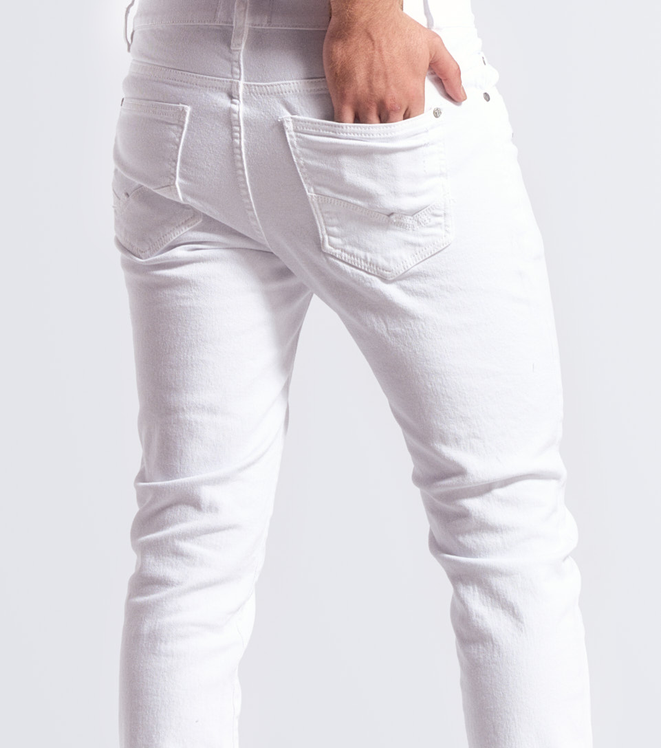 Iron Eider Jean Blanco Con Rasgunos Unser 833510 BL