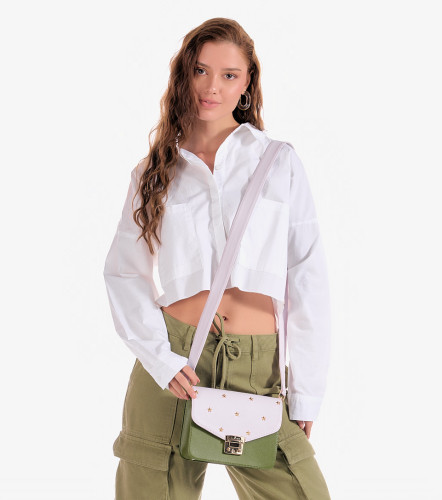 Vale Bolso Con Estilo Crossbody Lila Verde Oscuro CloverVO