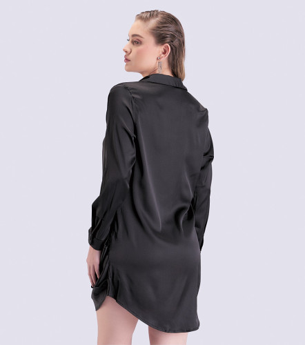 Vestido Camisero Asimetrico Para Mujer DerekNG