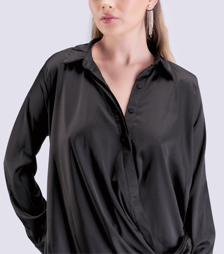 Vestido Camisero Asimetrico Para Mujer DerekNG