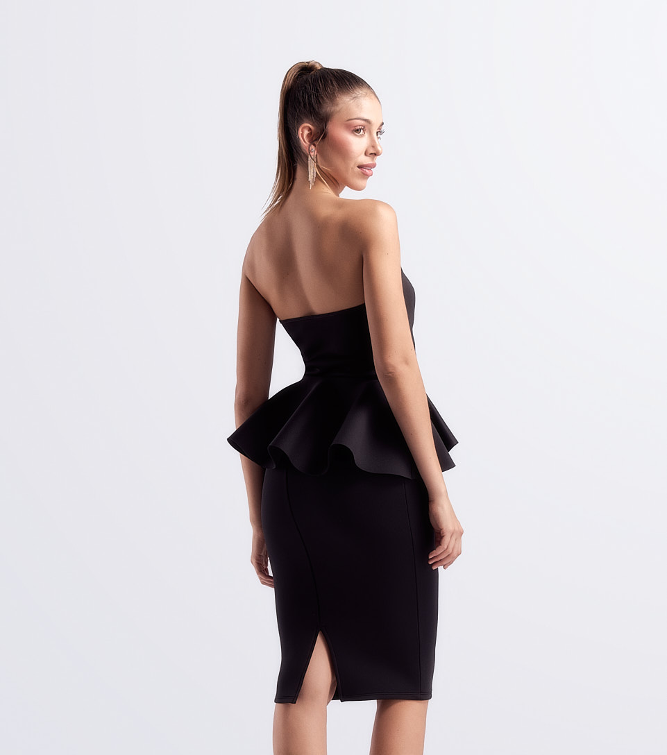 Vestido Midi Unicolor Straple Derek 834031 NG