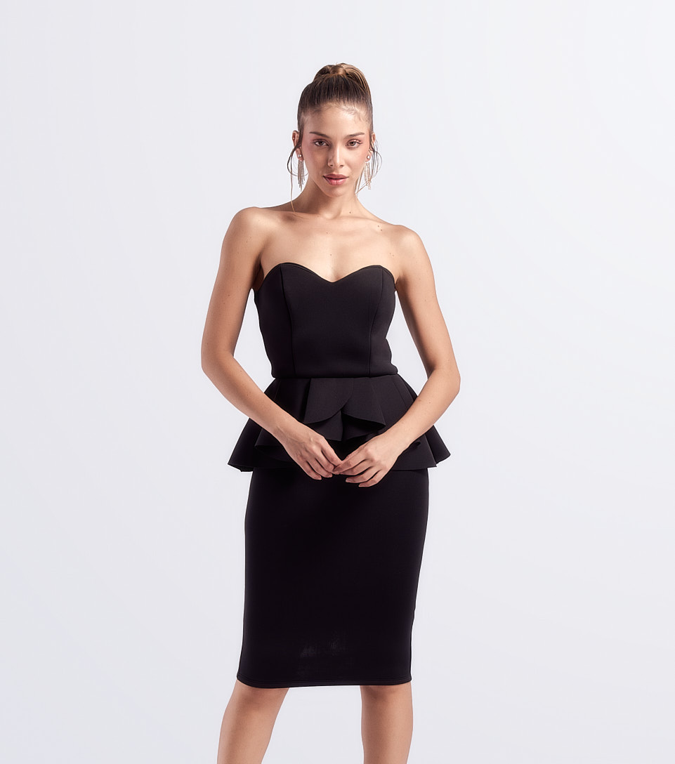 Vestido Midi Unicolor Straple Derek 834031 NG