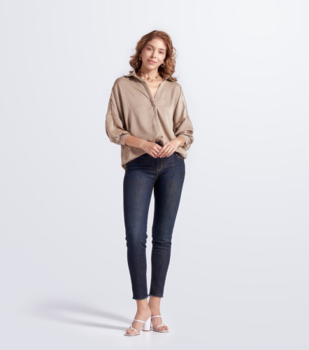 Blusa Camisera Para Mujer Unicolor Manga Ranglan DerekKQ