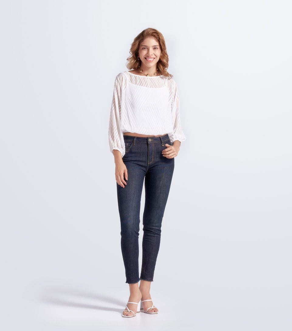Blusa Para Mujer Con Rayas Diagonales Angely Derek 832880 BL