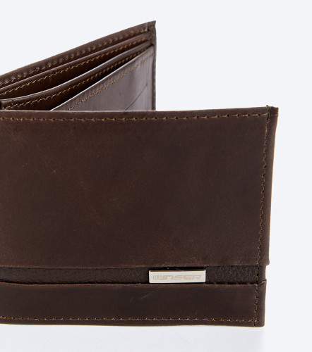 Billetera Para Hombre Unicolor Con Texto UnserCF