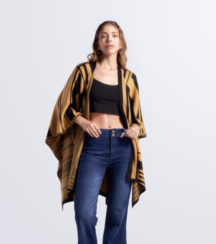 Cardigan Para Mujer Tejido Geometric Combinado Ximena DerekMT