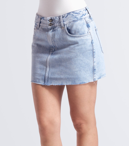 Falda Corta En Indigo Con Proceso Tina DerekAZ