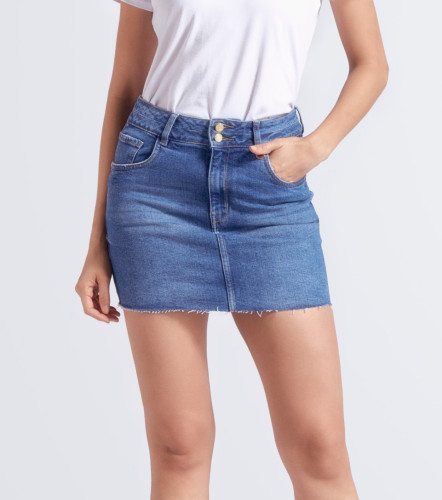 Falda Para Mujer Corta En Indigo Con Proceso Tatiana DerekAZ
