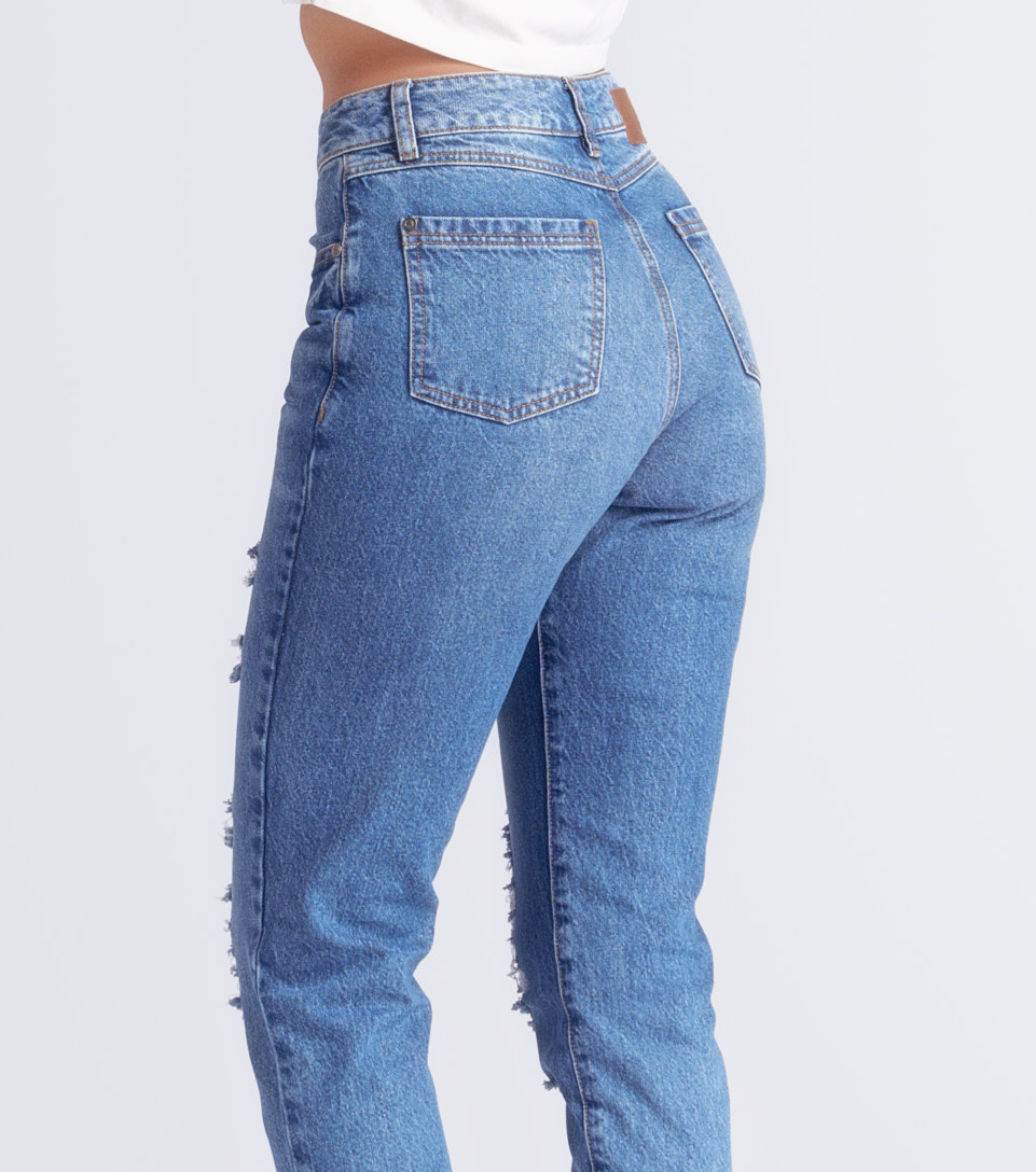 Ivonne Mom Jeans Con Destroyer Typer 825940 AZ