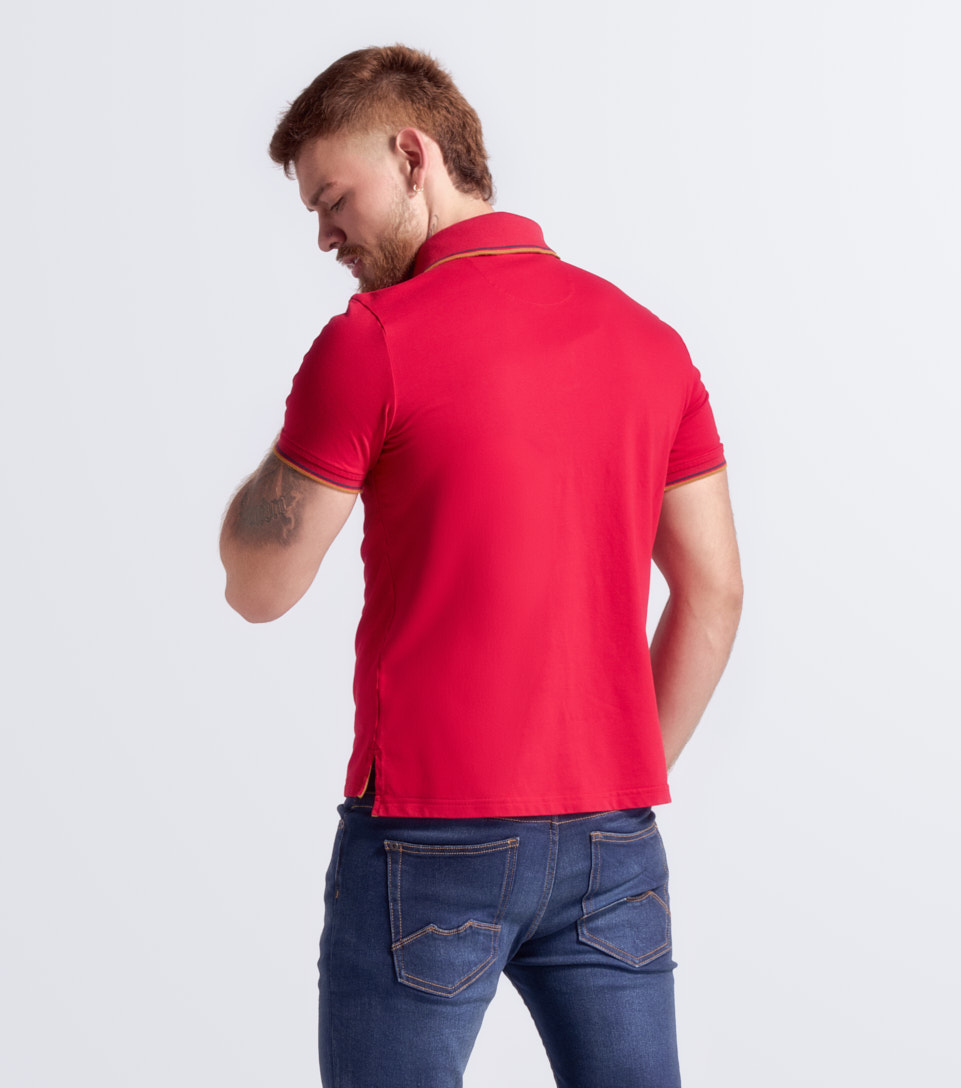 Polo Hombre Unicolor Molderia Slim Con Estampado Unser 832979 RJ