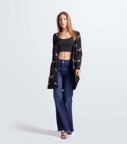 Cardigan Para Mujer Tejido Combinado DerekNG