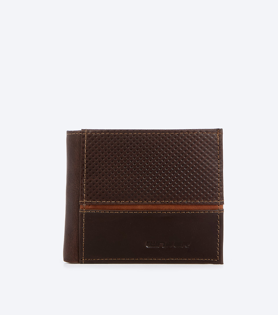 Billetera Para Hombre Unicolor Con Texto UnserCF