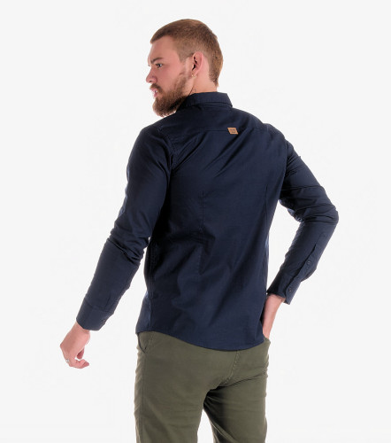 Camisa Billy Slim Popelina Strech Unicolor Sin Bolsillo UnserAZ
