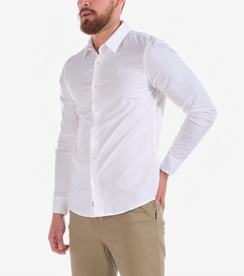Camisa Billy Slim Popelina Strech Unicolor Sin Bolsillo Unser 723503 AC