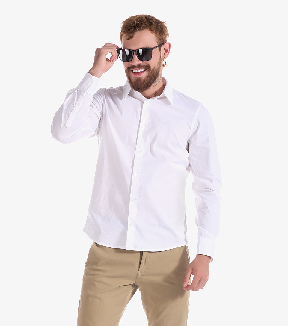 Camisa Para Hombre Molderia Comfort Unicolor Sin Bolsillos UnserBL