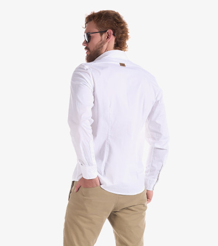 Camisa Para Hombre Molderia Comfort Unicolor Sin Bolsillos UnserBL