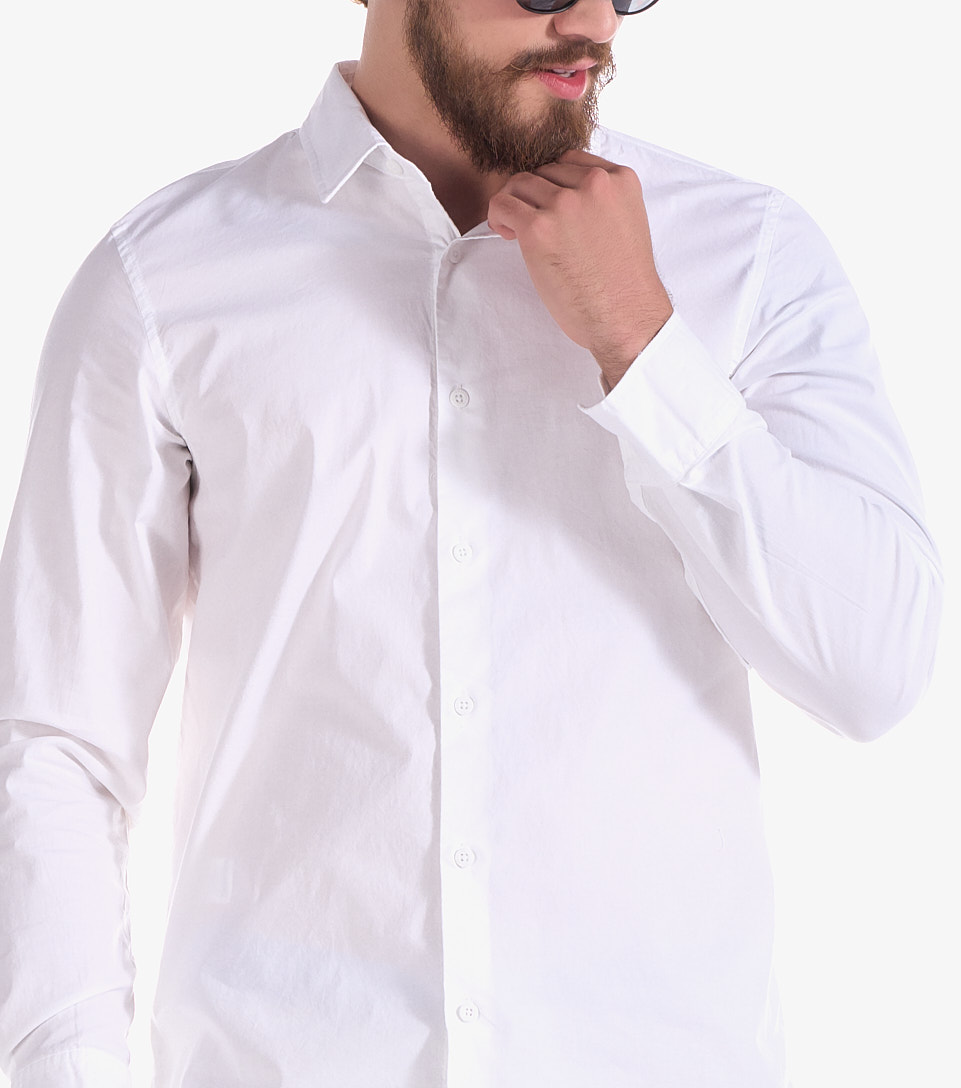 Camisa Para Hombre Molderia Comfort Unicolor Sin Bolsillos Unser 723495 AV