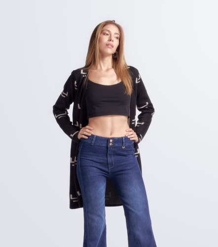 Cardigan Para Mujer Tejido Combinado DerekNG