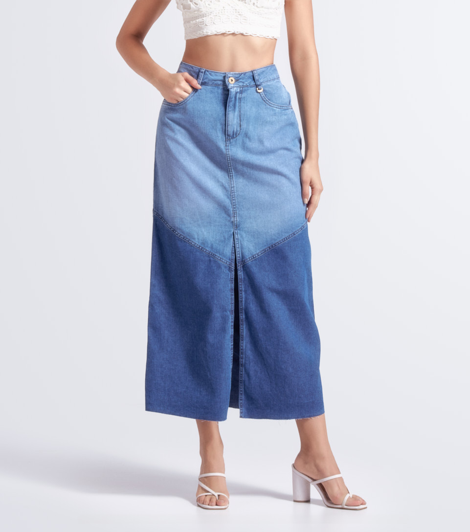 Falda Larga Amplia Con Proceso Bicolor Beyonce Derek 831096 AZ