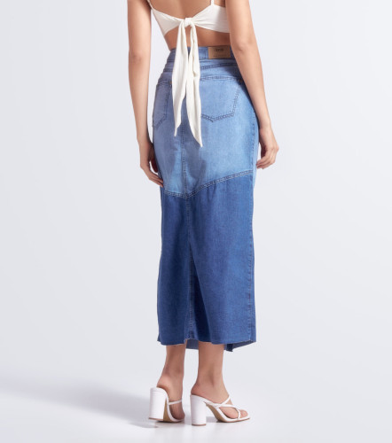 Falda Larga Amplia Con Proceso Bicolor Beyonce DerekAZ