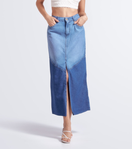 Falda Larga Amplia Con Proceso Bicolor Beyonce DerekAZ