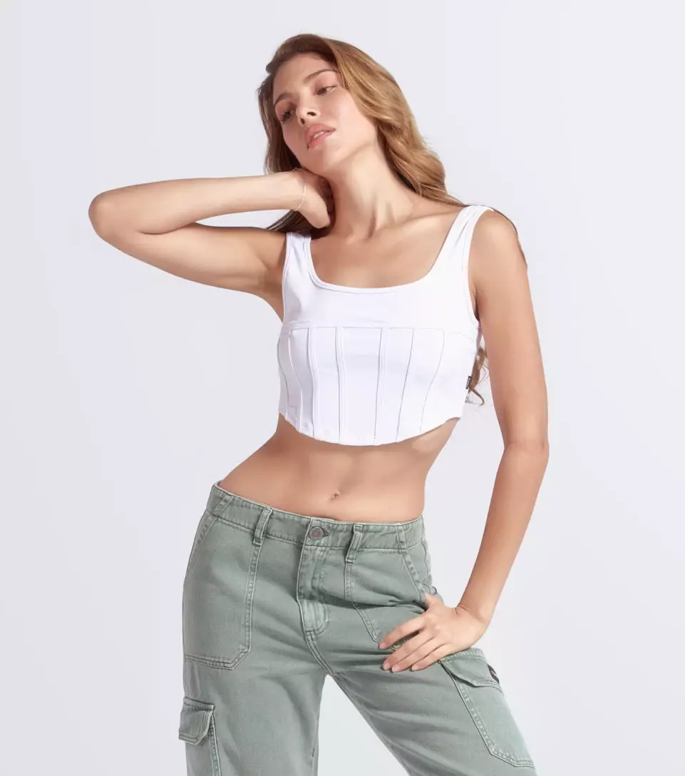 Harley Blusa Tipo Corset Slim Fit Licrada TyperBL