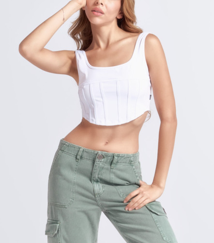 Harley Blusa Tipo Corset Slim Fit Licrada TyperBL