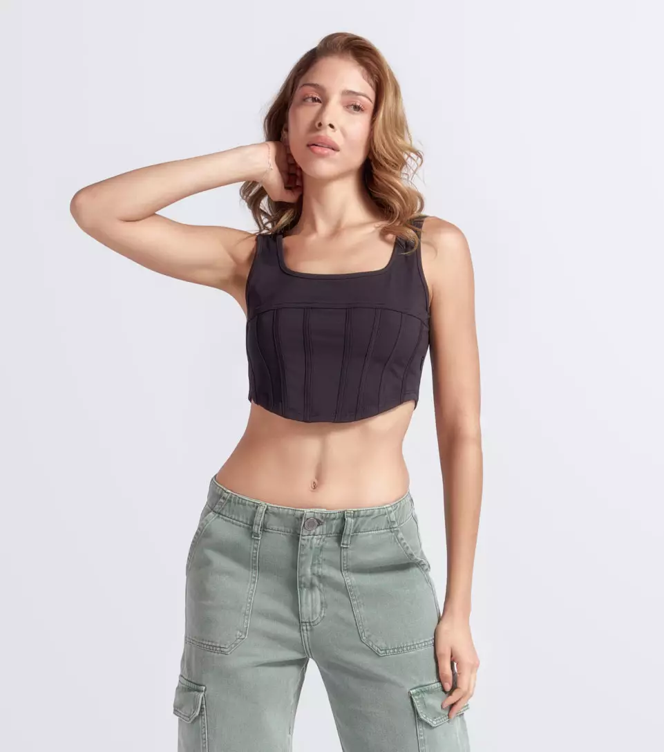 Harley Blusa Tipo Corset Slim Fit Licrada TyperNG