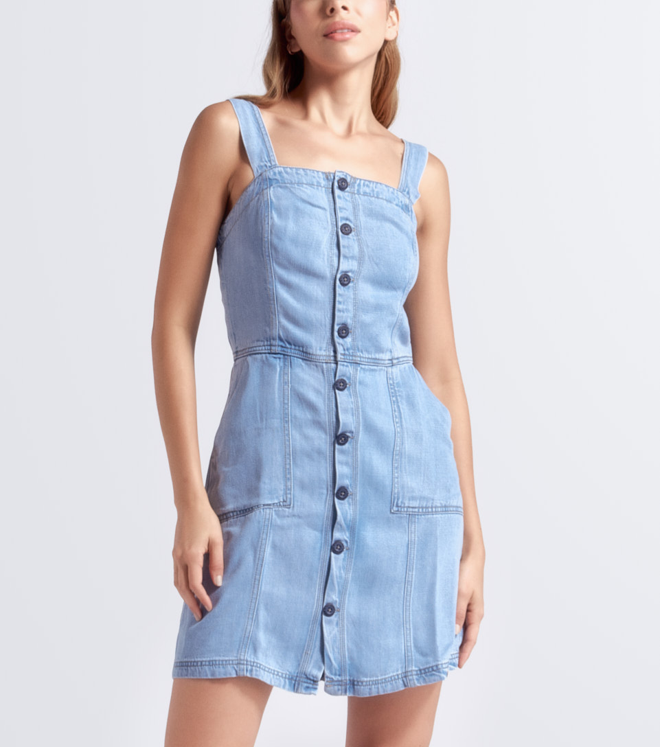 Jazmin Vestido Indigo Con Cortes Y Bolsillos Unser 831925 AZ